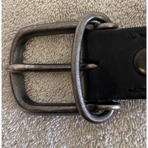 Vintage Western Belt Buckle with Genuine Leather Belt Made in the USA